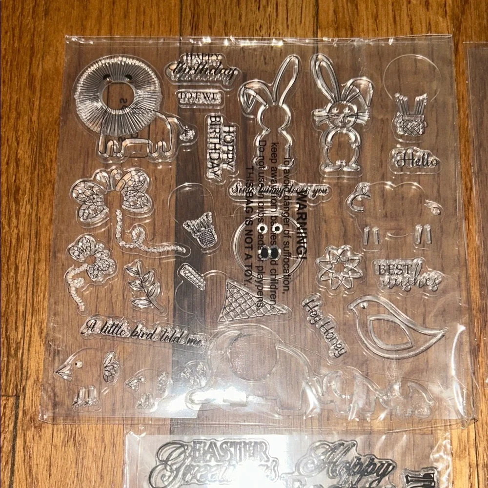 Transparent Easter Decorative Stamps Set NWT